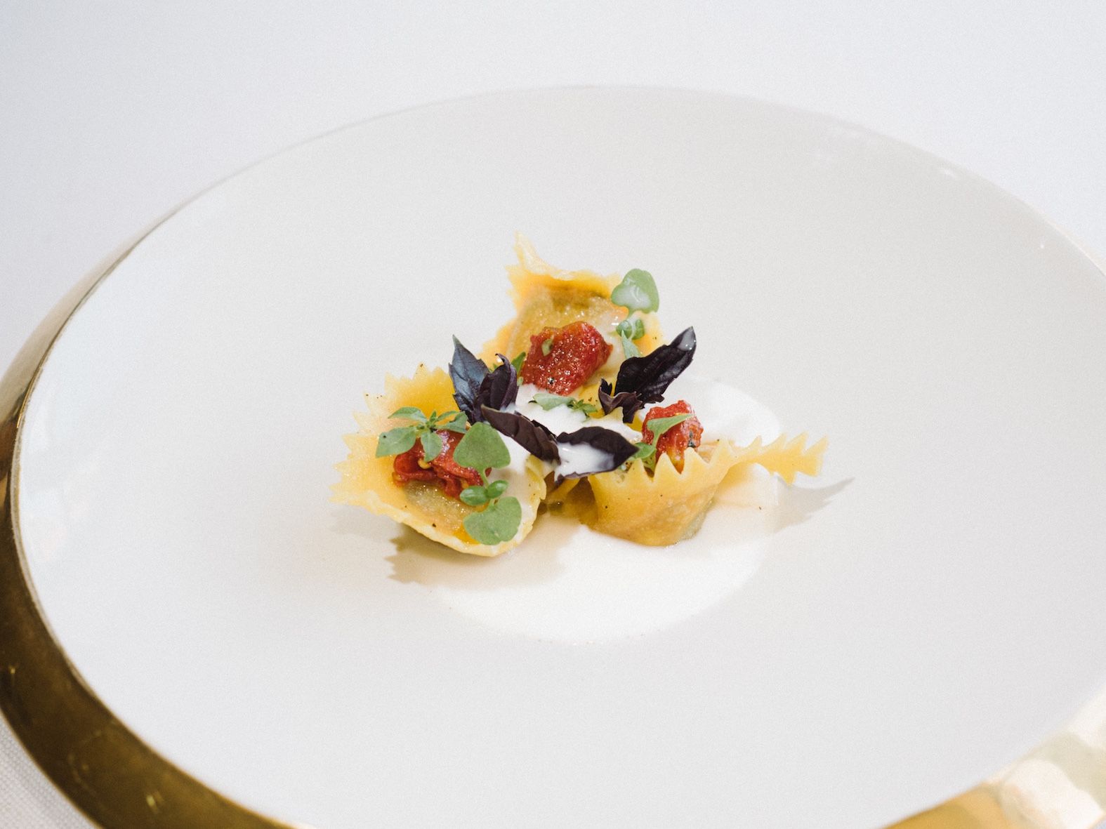 Daniele Sera's seasonal served at Tosca restaurant, Castello di Casole,