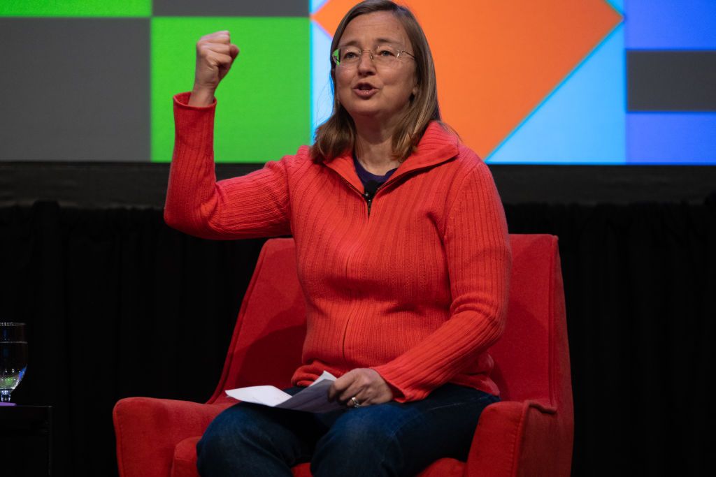 Kim Scott at Featured Session: Radical Respect: How to Work Together Better as part of SXSW 2024 Conference and Festivals held at the Austin Convention Center on March 9, 2024 in Austin, Texas. (Photo by Hubert Vestil/SXSW Conference & Festivals via Getty Images)