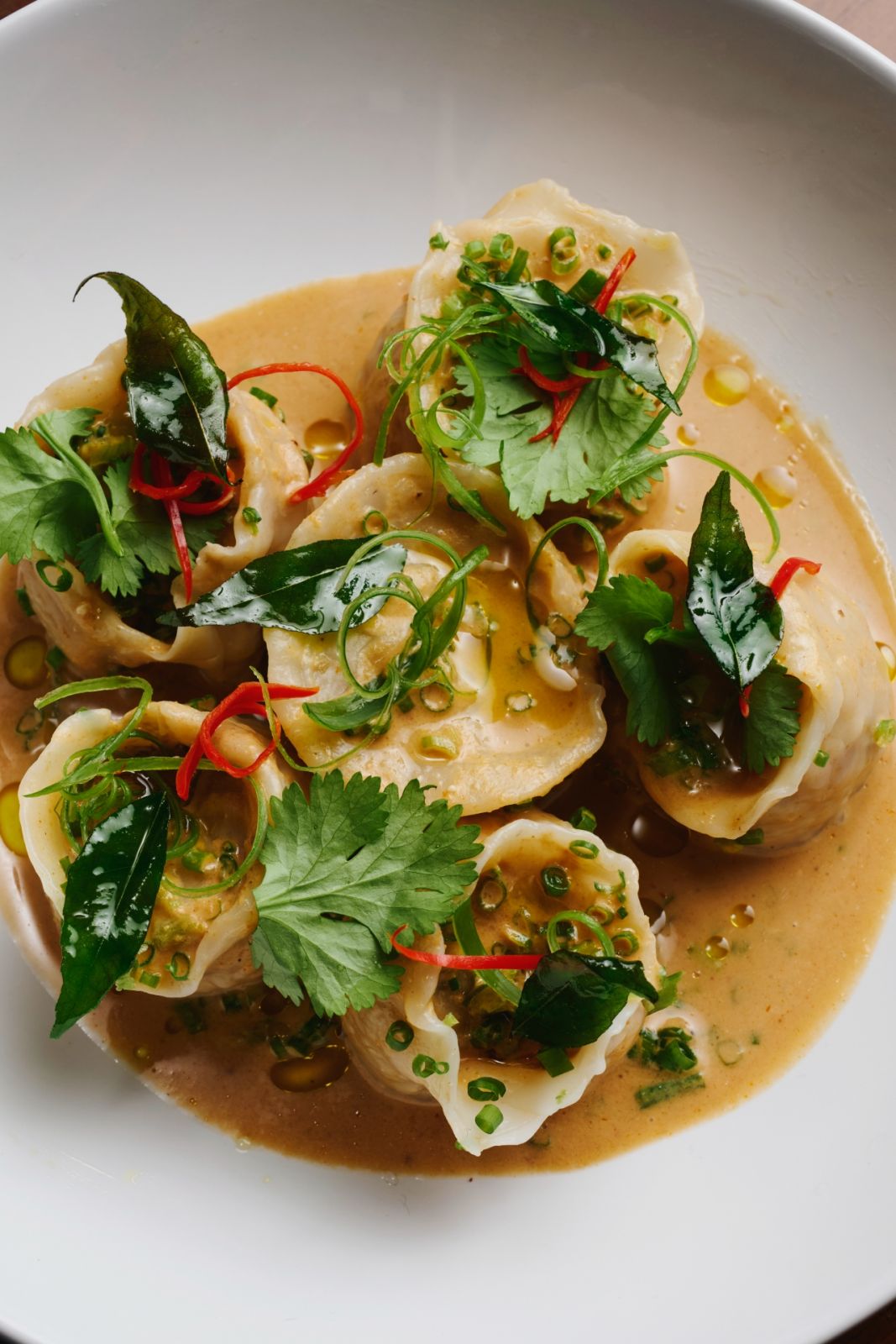 Butcher Boy by chef Andrew Walsh | Prawn and chicken laksa dumpling