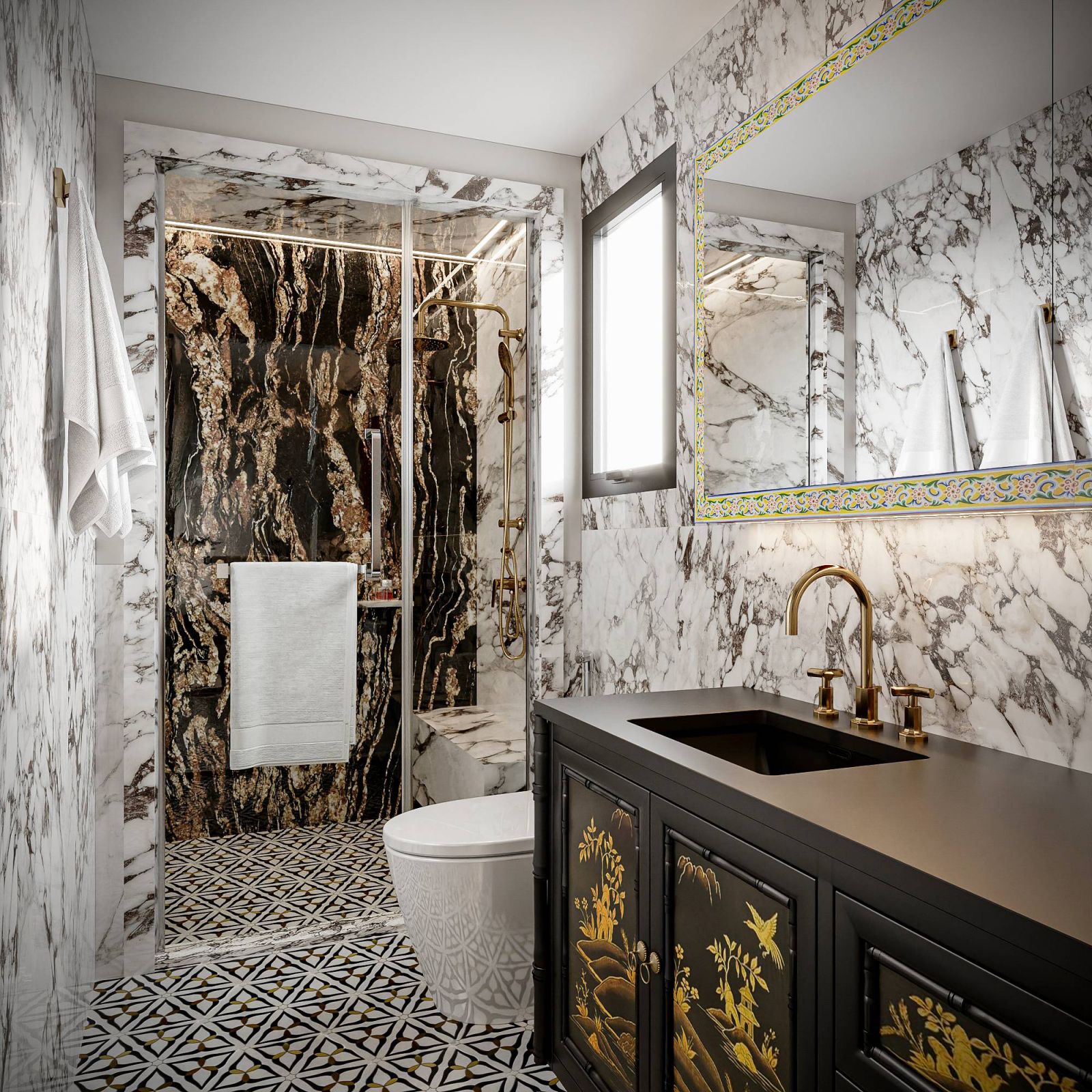 The master bathroom