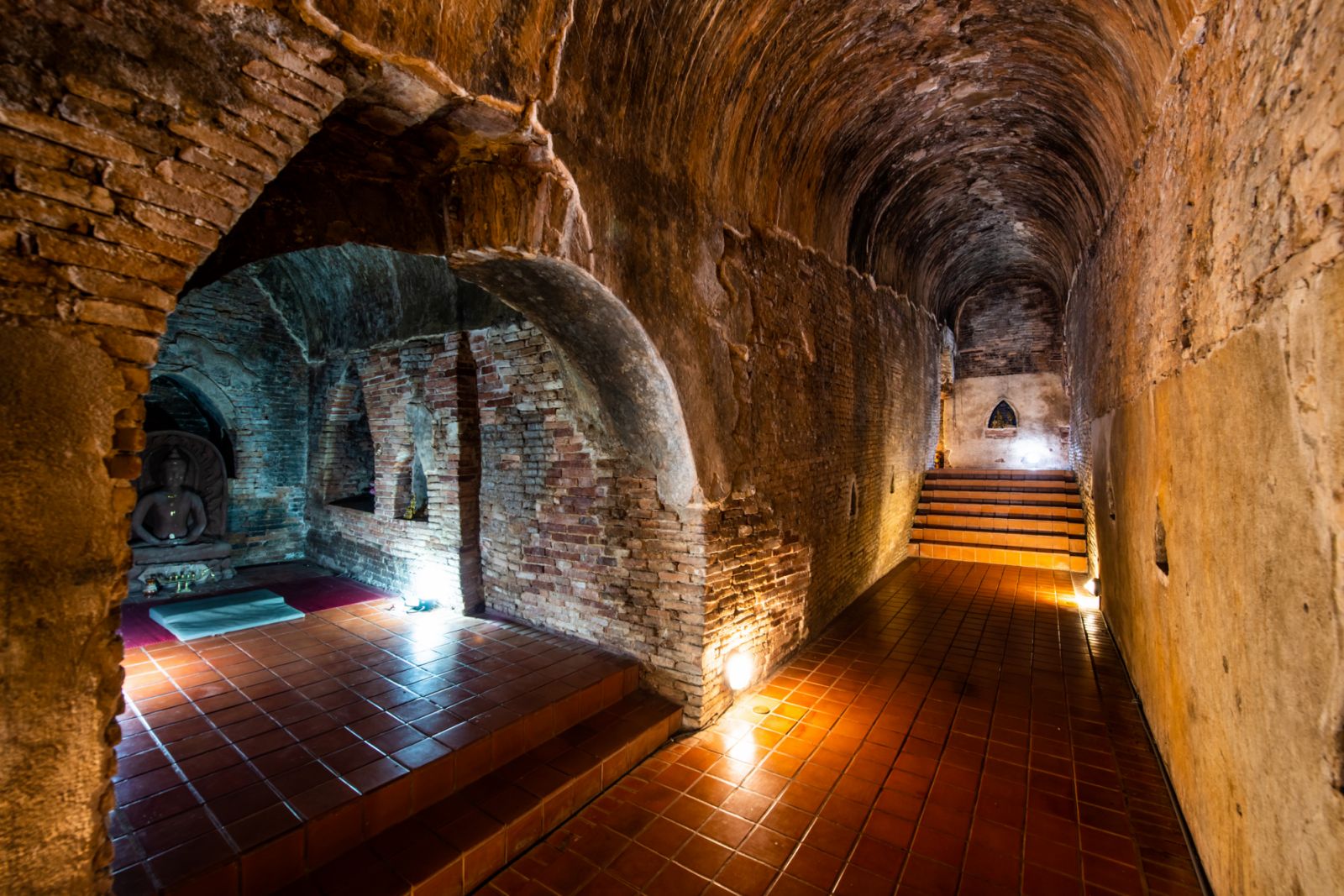 The ancient tunnel of Umong temple, Thailand.