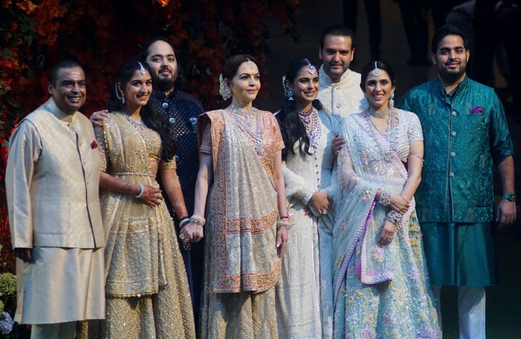 The Ambanis attend the Anant Ambani and Radhika Merchant's engagement ceremony on January 19, 2023 in Mumbai, India (Photo: Getty Images)
