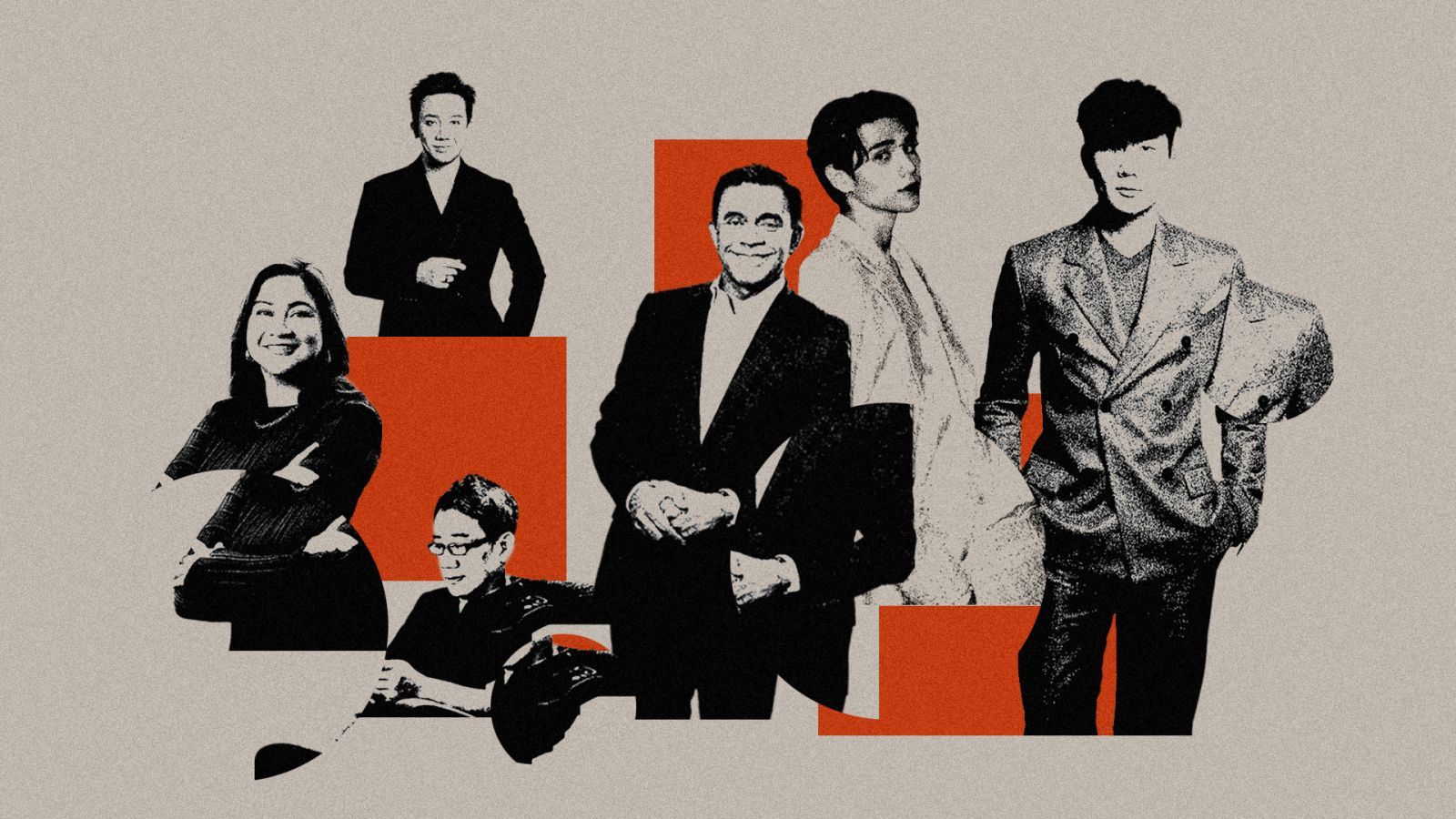 Asia’s Most Influential 2024 celebrates the power of transformative leadership. From left: The Philippines’ Martha Sazon, Vietnam’s Huynh Tran Thanh, Taiwan’s Hsiao Ya-Chuan, Malaysia’s Brahmal Vasudevan, Thailand’s Worakamol (Jeff) Satur and Singapore’s JJ Lin. (Illustration: Raphael Quiason)