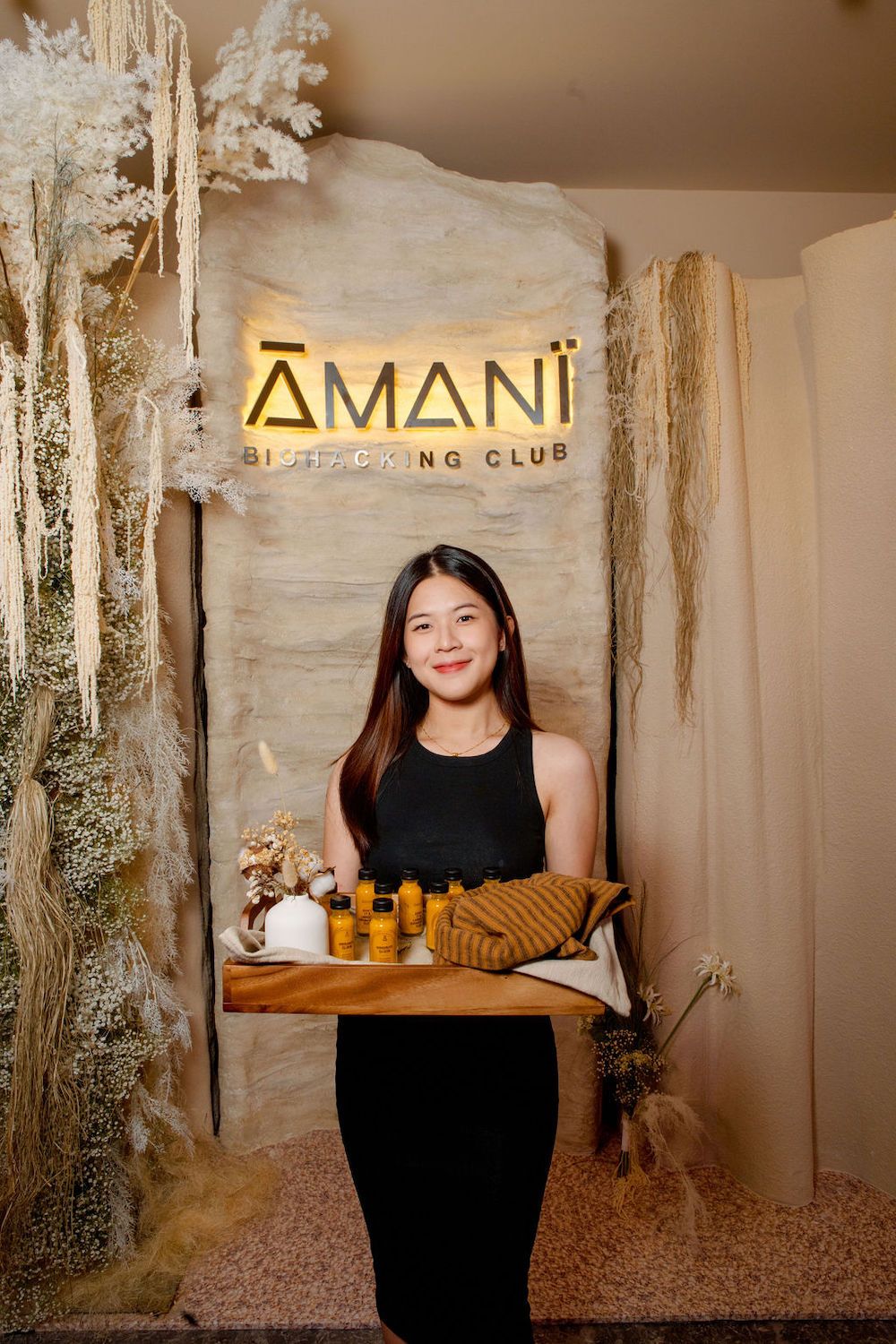 Rejuvenating refreshments at the Amani Wellness photowall