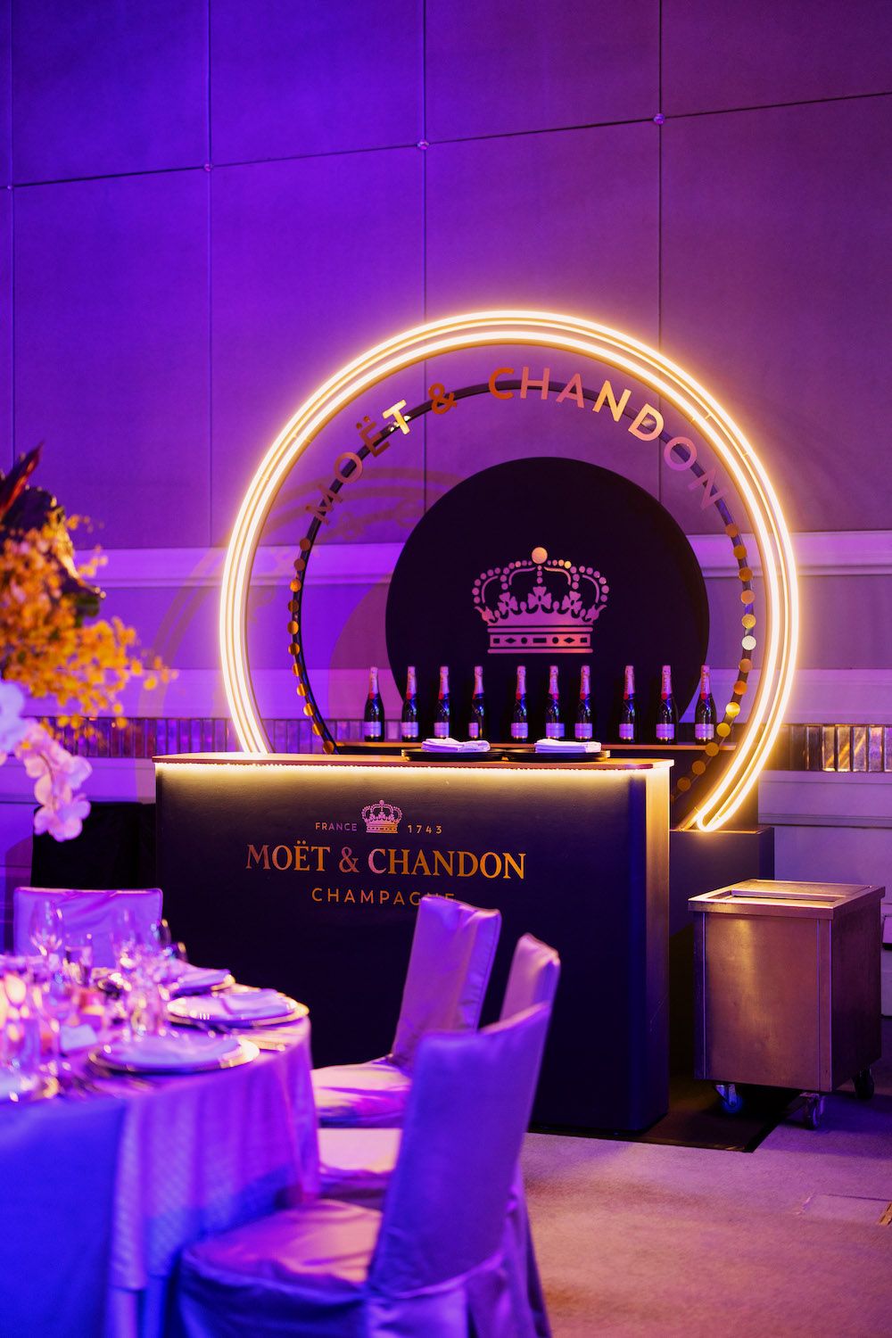 The Moët & Chandon counter in the Grand Ballroom