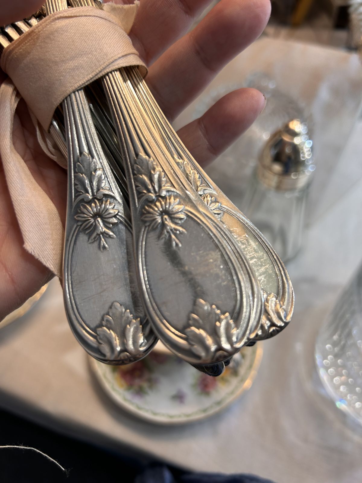Vintage silverware reflects a history of use and care