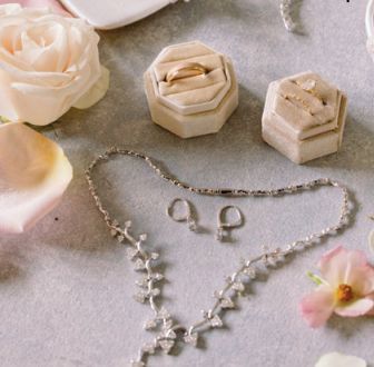 The couple’s wedding rings and jewellery
