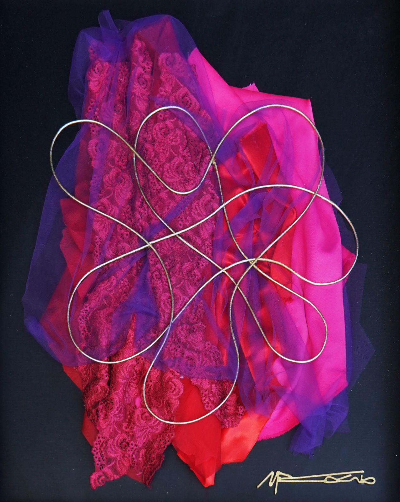 Michael Cacnio and Robbie Santos, 'Gossamer Dreams,' brass on fabric (Photo: Courtesy of The Art Lounge)