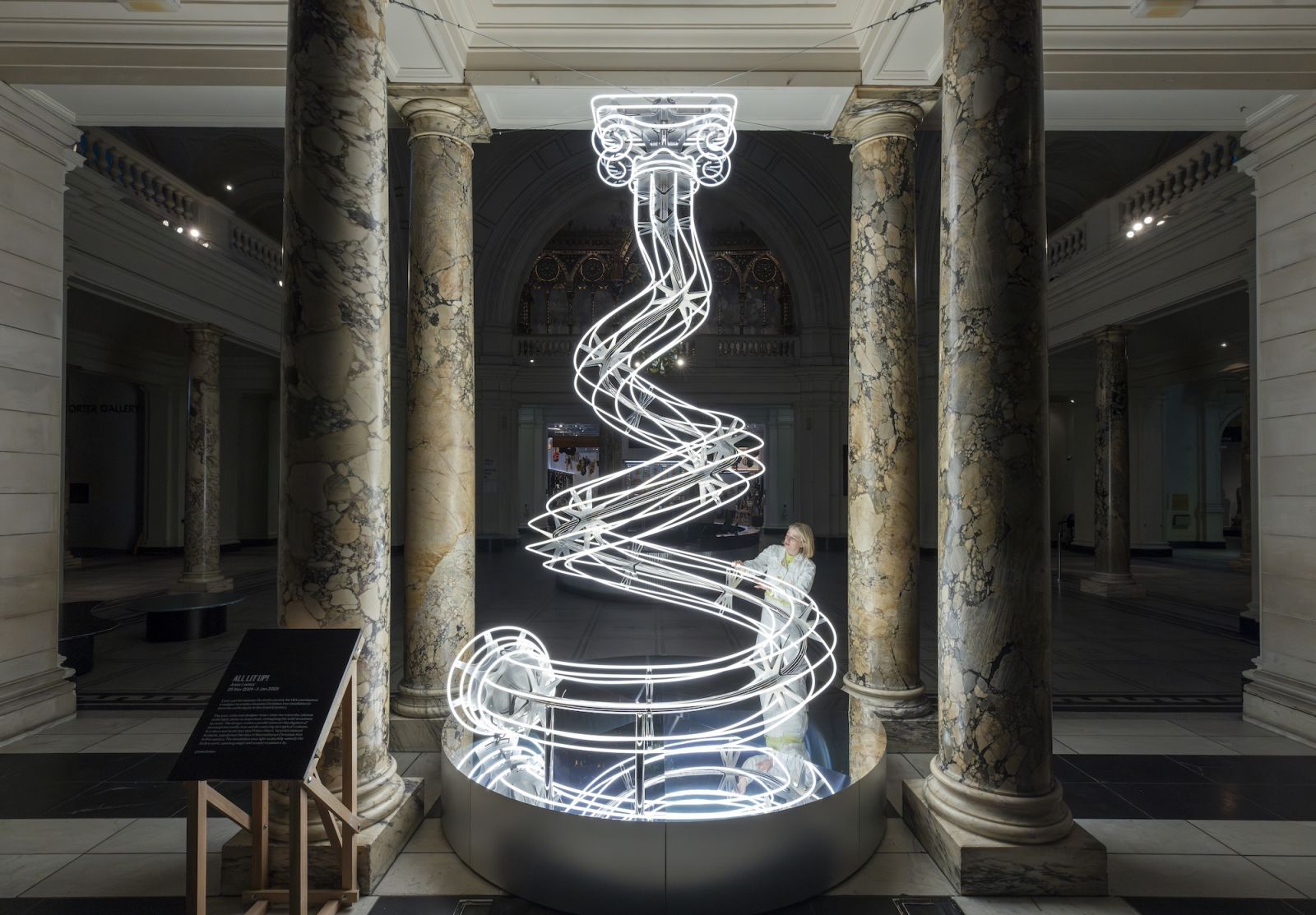 Designer Anna Lomax’s All Lit Up! tree for London’s Victoria and Albert museum's South Kensington Grand Entrance (Photo: V&A)