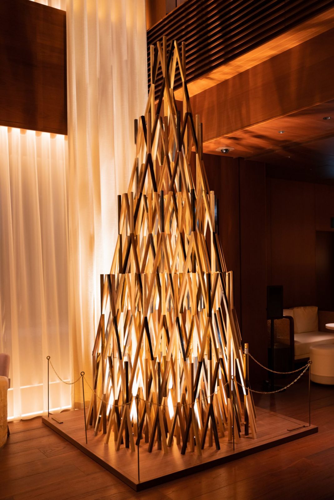 Kengo Kuma’s Kigumi tree in Tokyo Edition, Toranomon (Photo: Edition hotels)