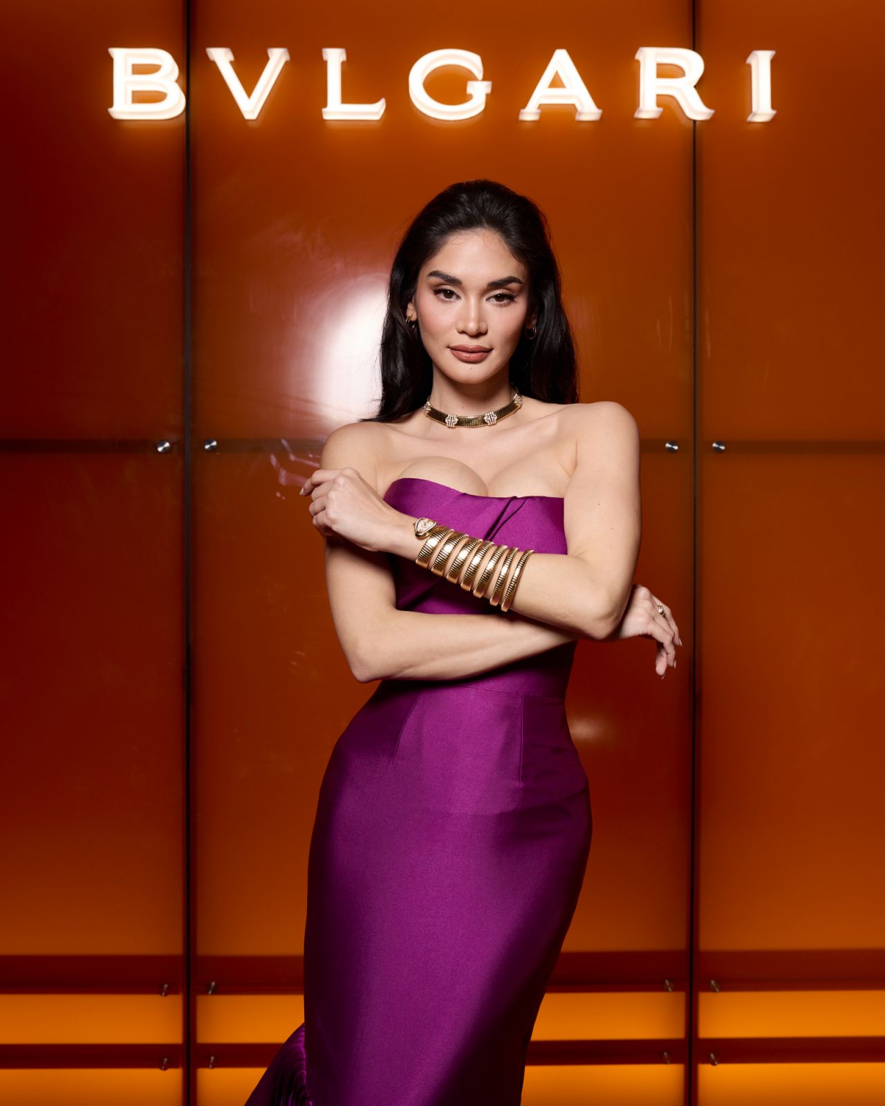 Brand ambassador Pia Wurtzbach at the unveiling of Bulgari Tubogas in Bangkok (Photo: Bulgari)