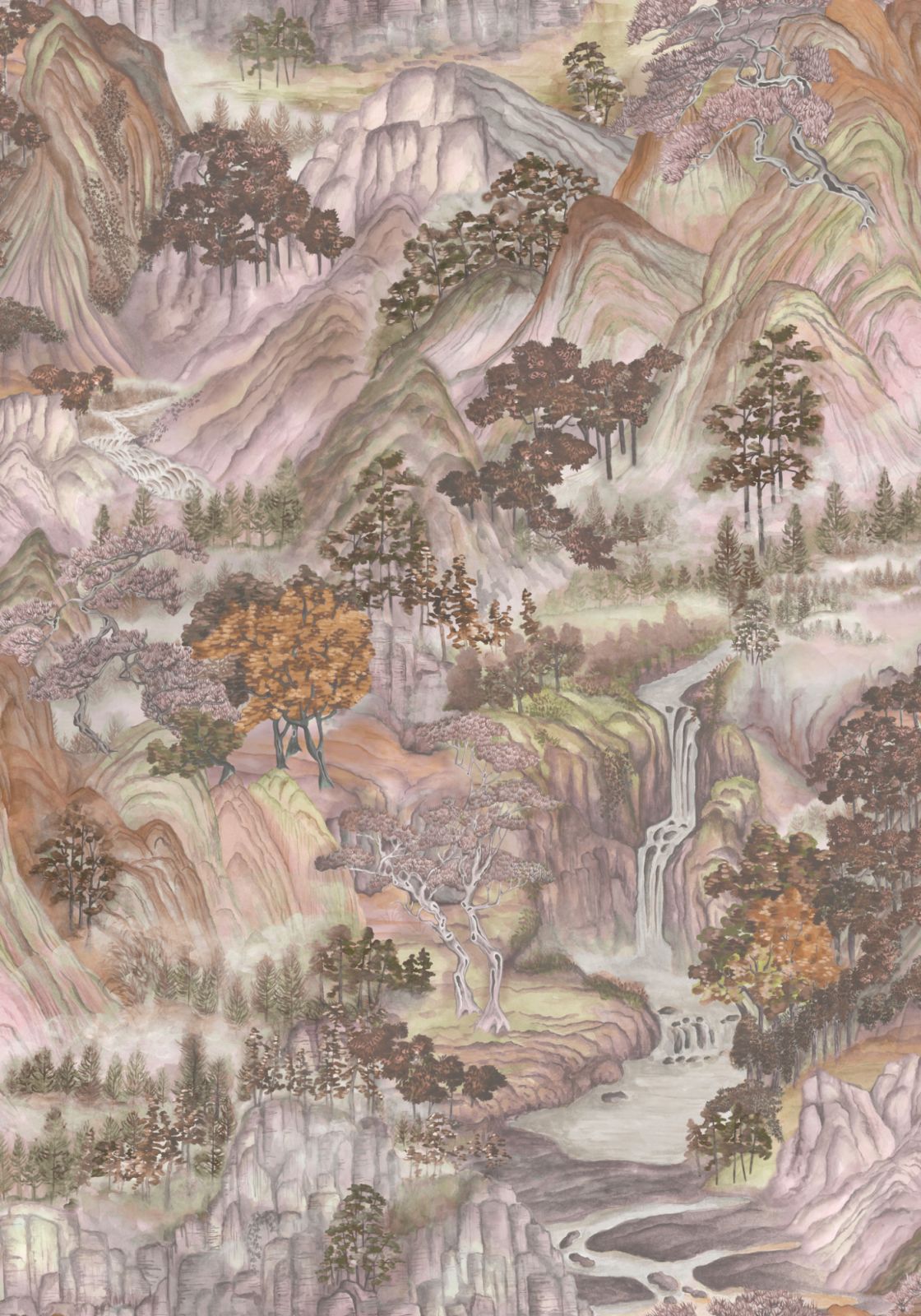 Hand-painted scenes of dramatic landscapes stretching from Kyoto to Tokyo (Photo: Cole & Son)