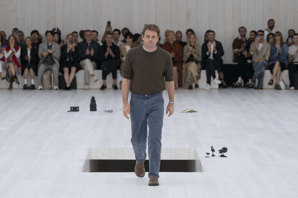 PARIS, FRANCE - JUNE 22: Fashion designer Jonathan Anderson walks the runway during the Loewe Ready to Wear Spring/Summer 2025 fashion show as part of the Paris Men Fashion Week on June 22, 2024 in Paris, France. (Photo by Victor VIRGILE/Gamma-Rapho via Getty Images)