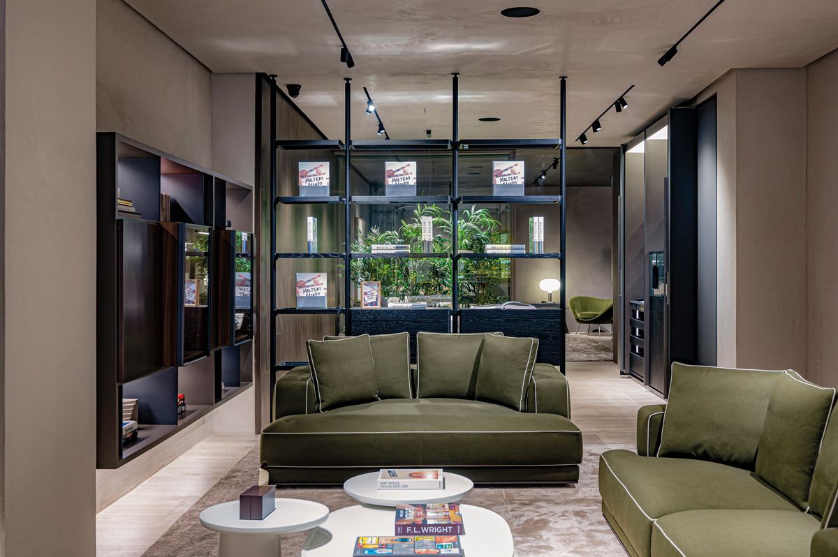 The books displayed at Molteni&C flagship store in Valencia, Spain