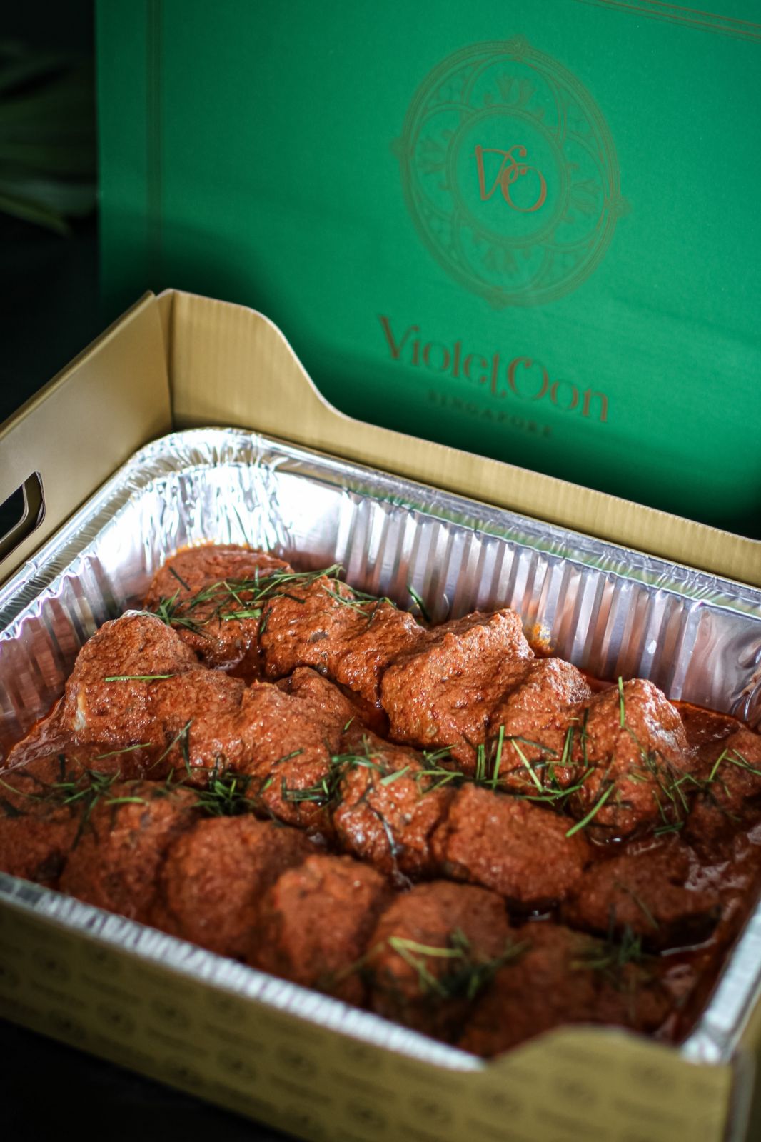 Violet Oon Singapores beef rendang party tray