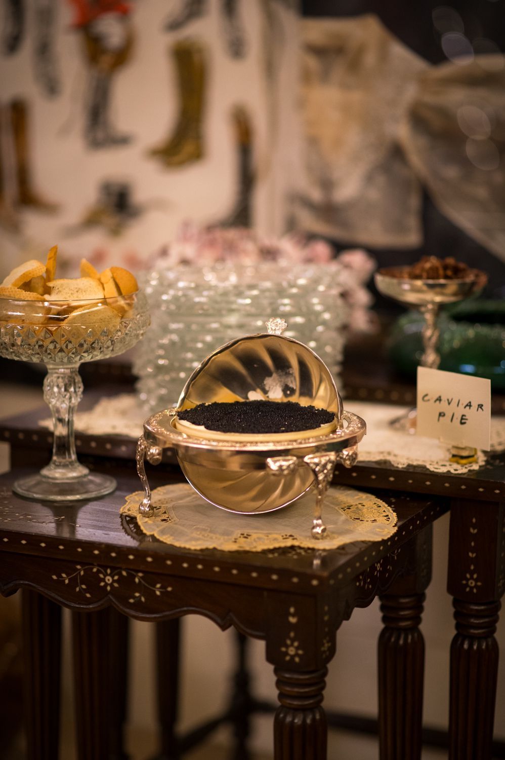 Exquisite caviar on display for guests to try
