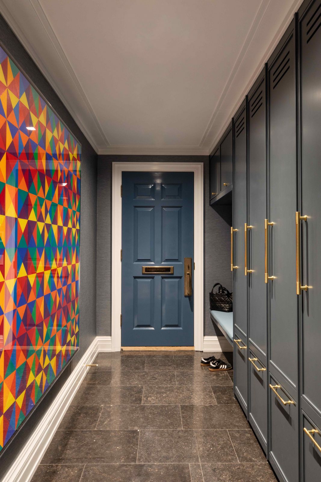 Large-scale modern art pieces bring vibrancy into the home