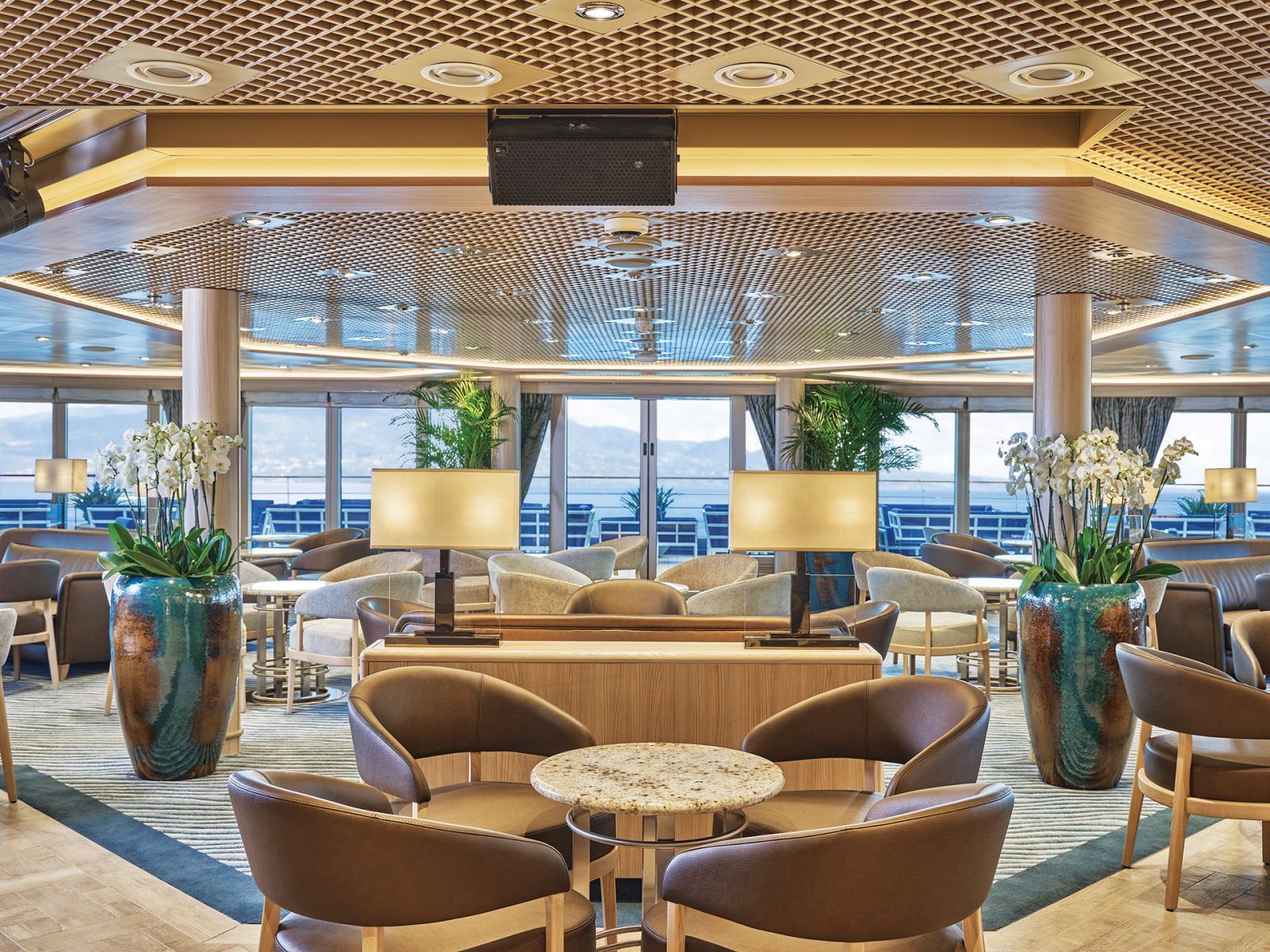 Peaceful Interiors of the Panorama Lounge, Silver Moon.