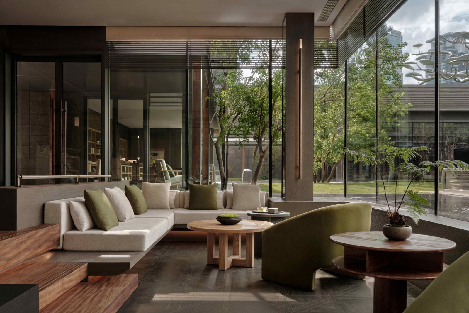 Floor-to-ceiling windows that overlook the central courtyard (Photo: Hyatt Hotels)