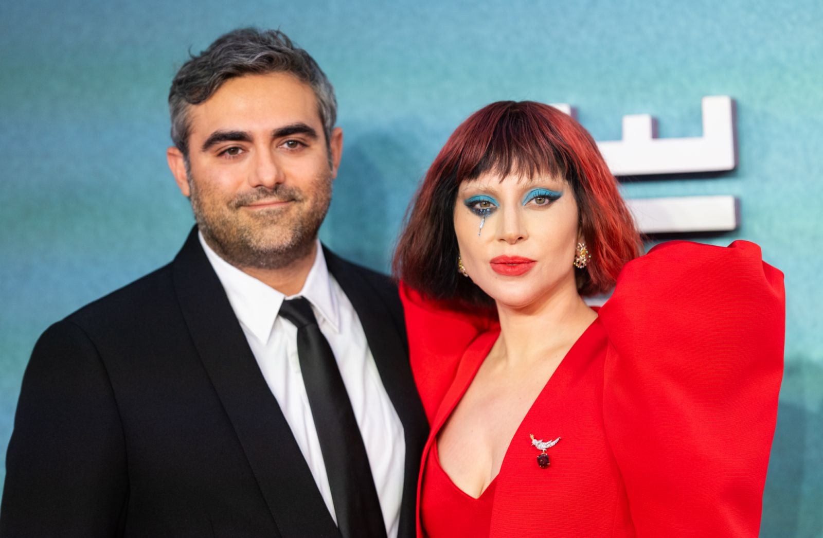 LONDON, ENGLAND - SEPTEMBER 25: Lady Gaga and Michael Polansky attend the UK Premiere of "Joker Folie à Deux" at the Cineworld Leicester Square on September 25, 2024 in London, England. (Photo by Samir Hussein/WireImage)