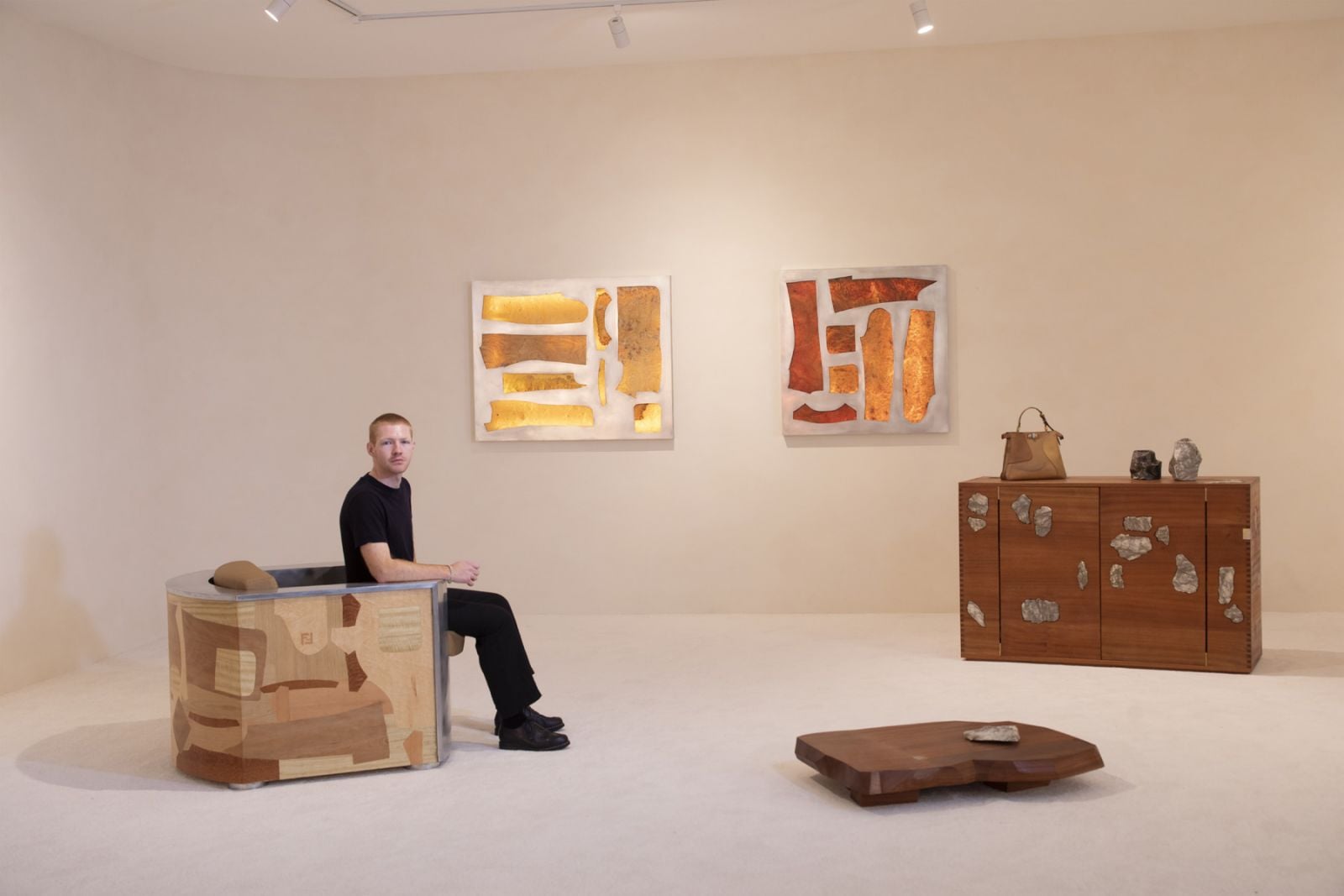 Designer Lewis Kemmenoe with Fendi’s ænigma furniture collection
