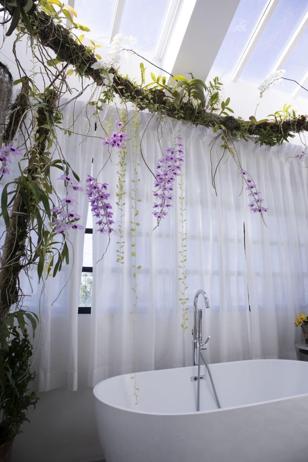 The skylight in the master bathroom of a Laguna home