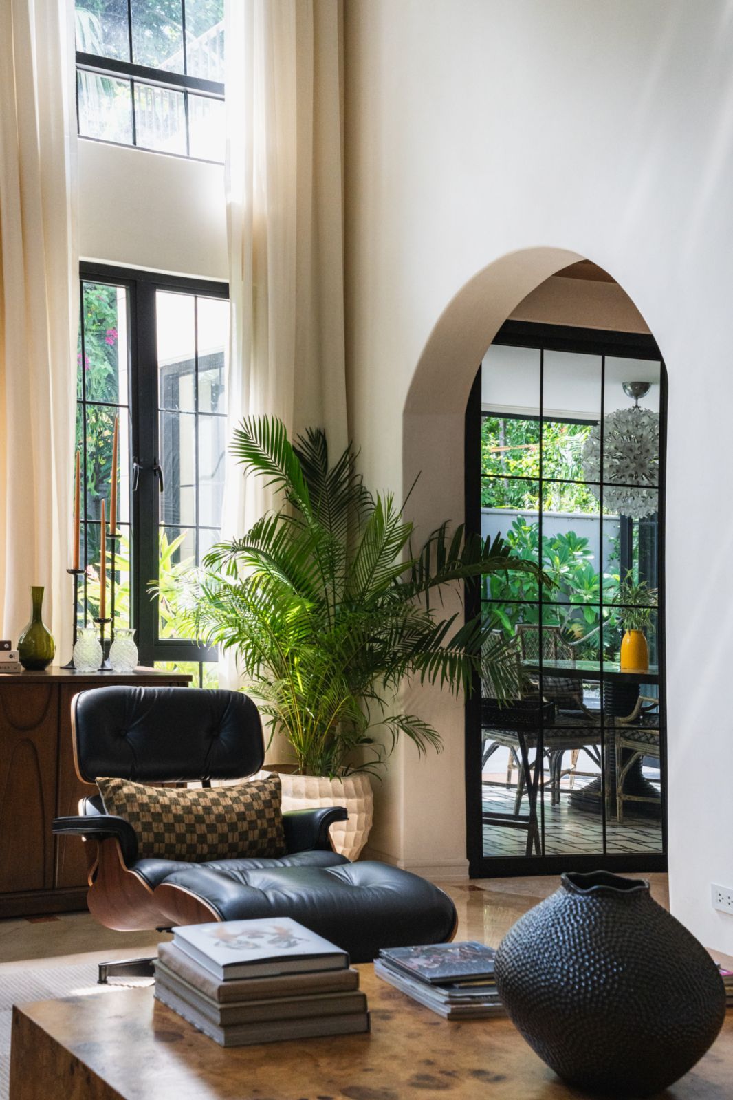 The Eames lounge chair in the living room of a Manila home