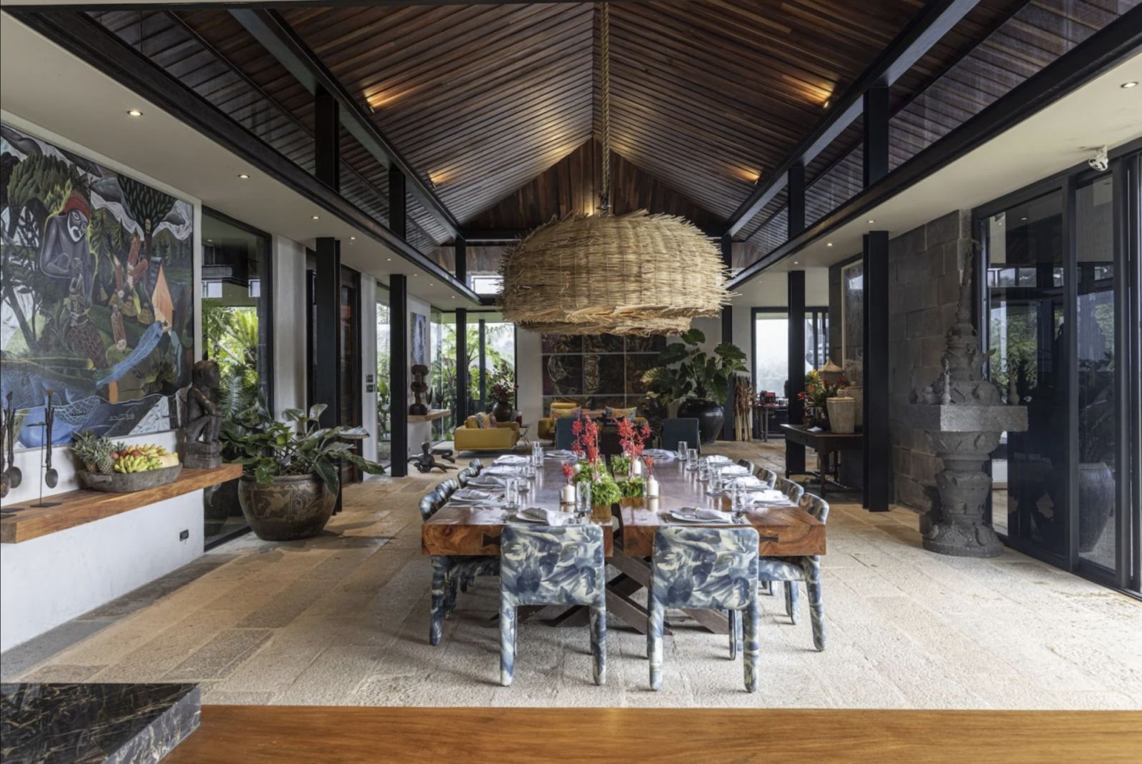 The dining room and living room of Binhi at Lahi in Lucban, Quezon