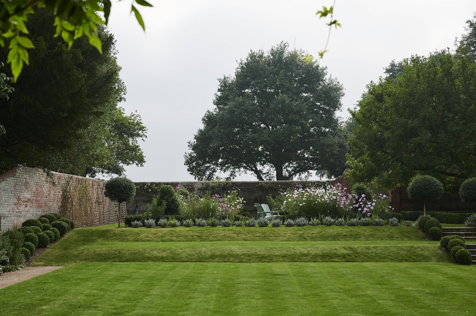 The lush, sprawling garden behind the home