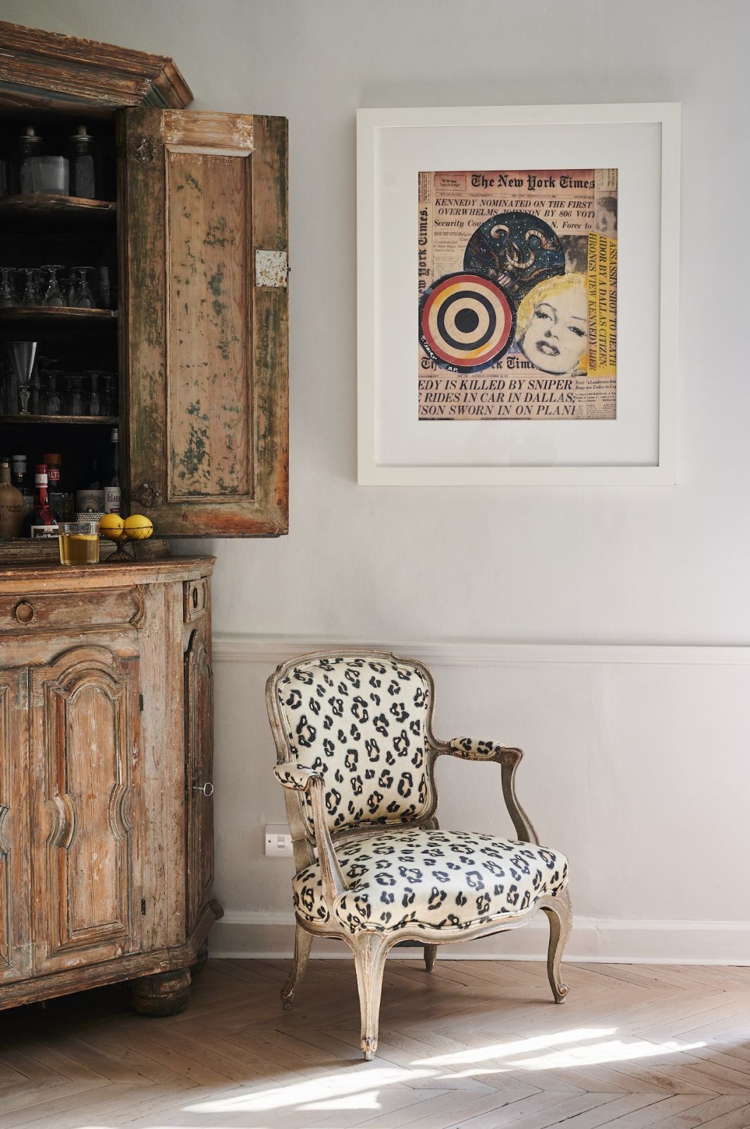 The Swedish corner cupboard in the sitting room