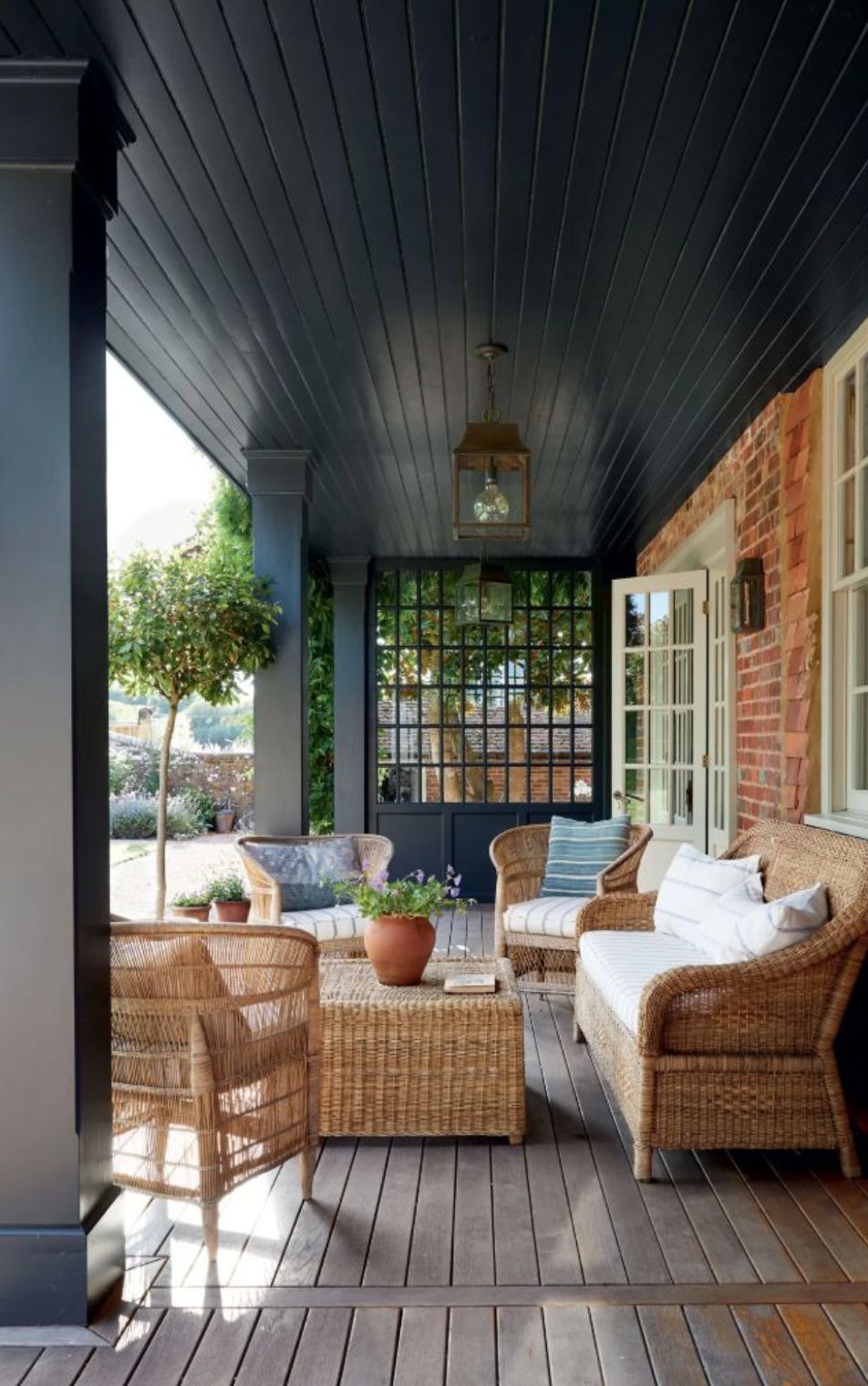 A glimpse of the veranda that lines the back of the home