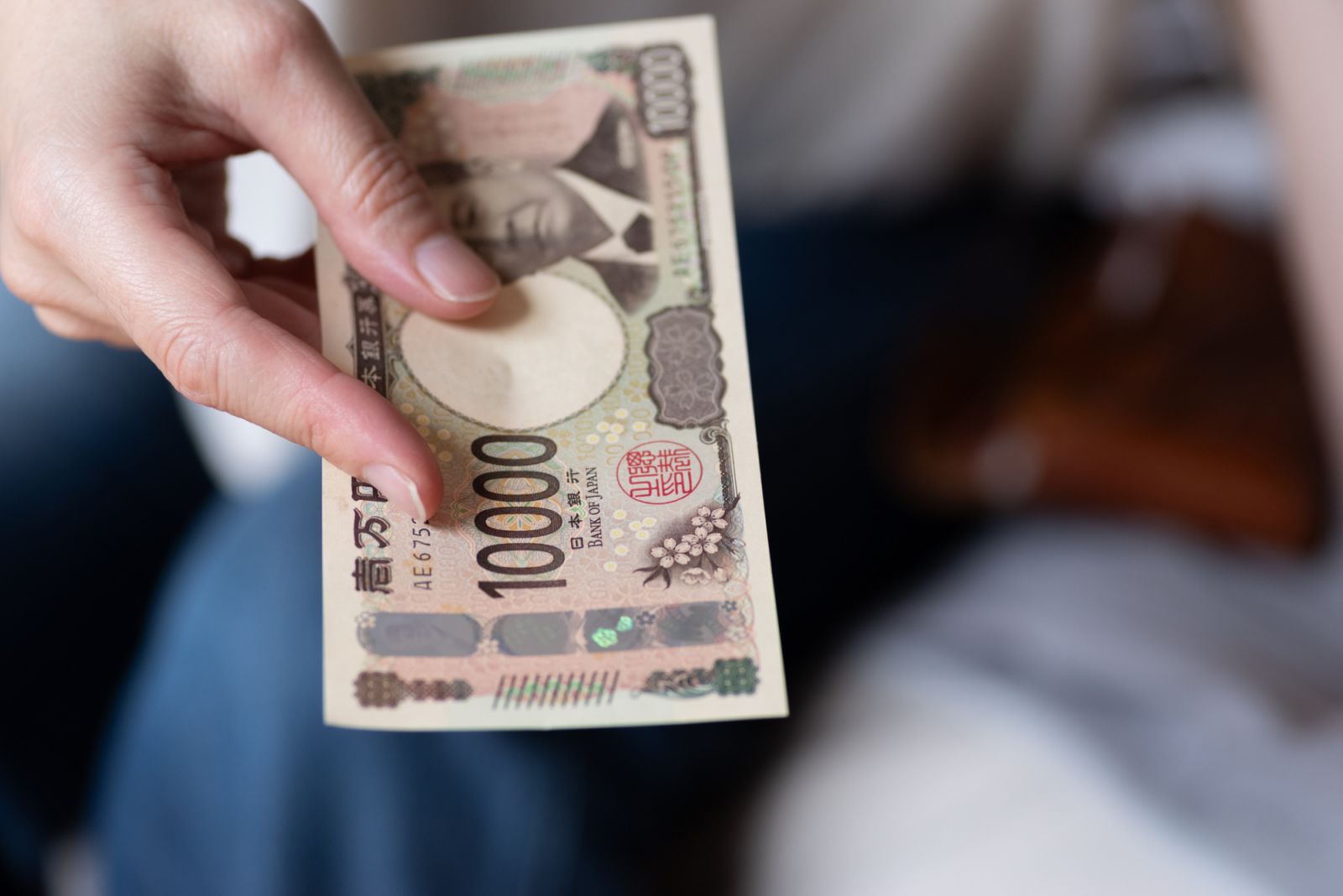 Handing over money