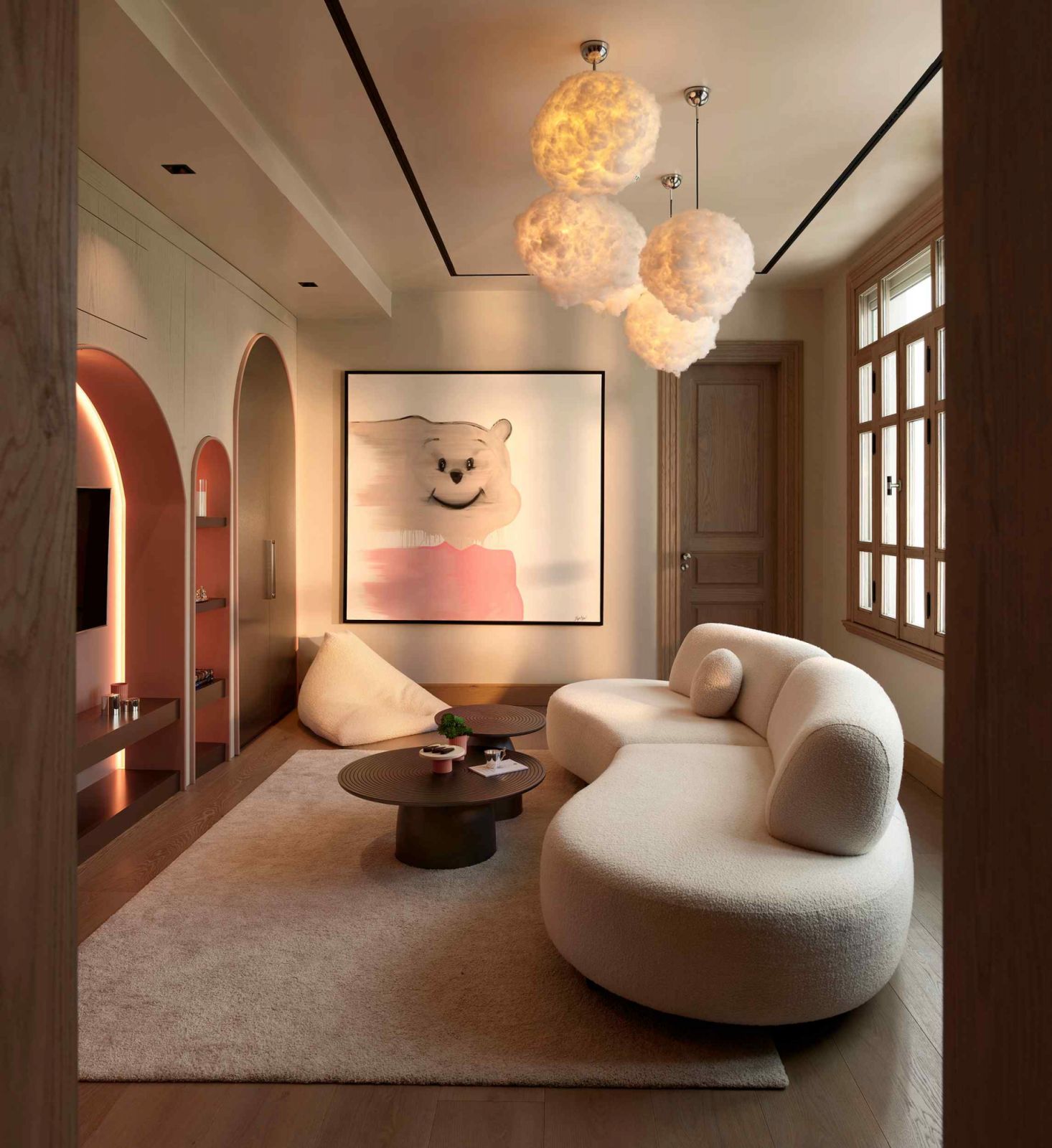 The cosy shared living space for the children on the first floor