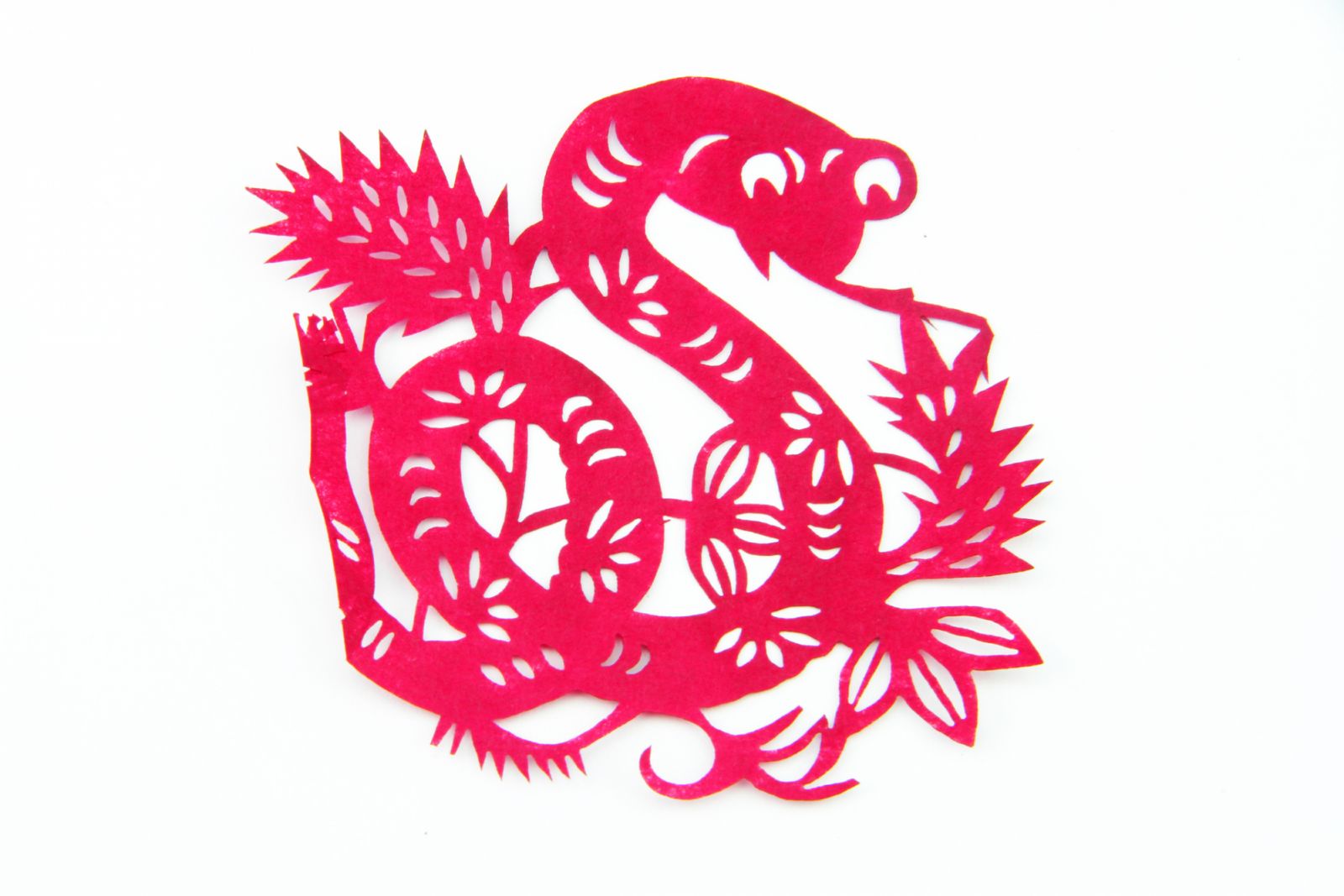 beautiful Chinese Zodiac paper cut with isolated white background