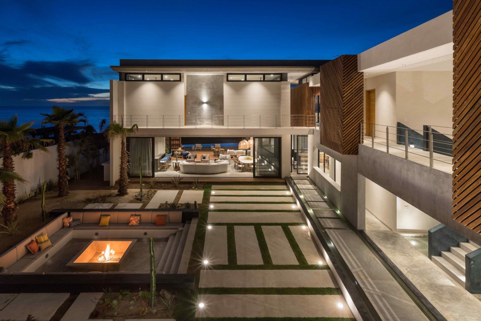 The home’s layout is organised around the central patio