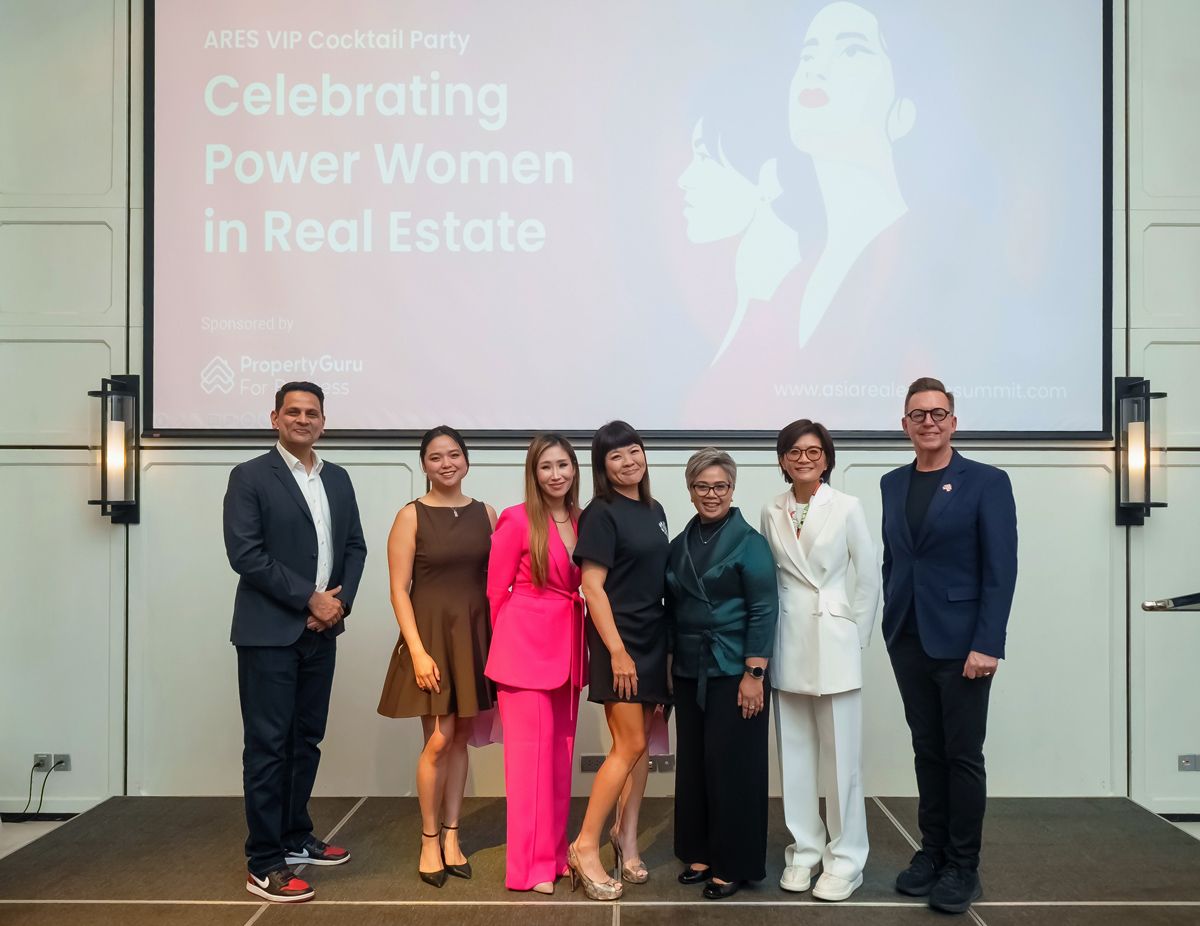 Asia Real Estate Summit 2024 - Power Women Awardees, from left to right: Hari V. Krishnan, CEO & managing director, PropertyGuru Group; Jessica Bianca Sy, vice president, head of design, innovation & strategy, SM Development Corporation; Ixora Ang, managing director, marketing & sales and business development, Tropicana Corporation Berhad, Dora Chng, residential director, GuocoLand Limited; Vivin Harsanto, senior director, head of advisory, JLL Indonesia; Dr Kessara Thanyalakpark, managing director, Sena D