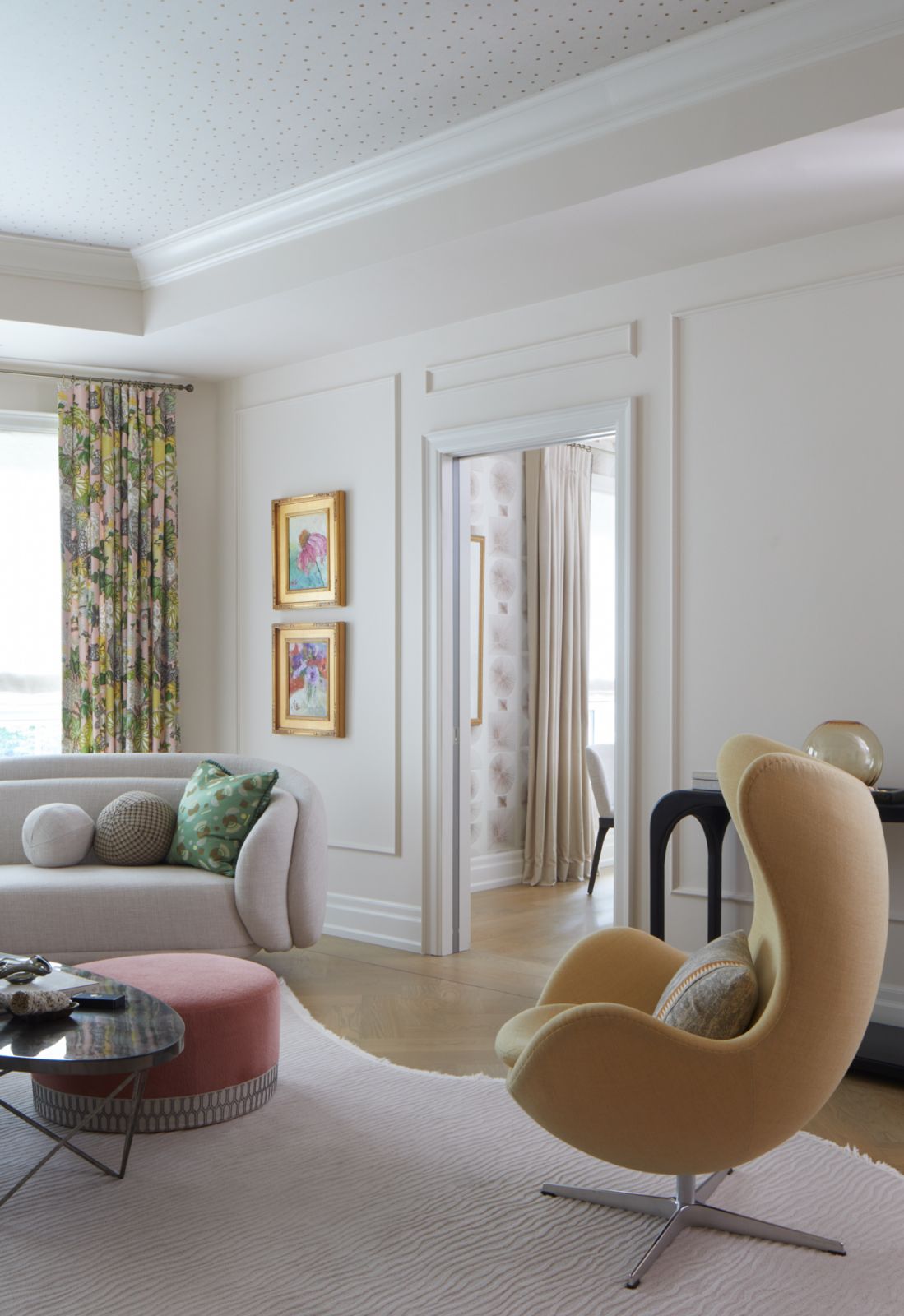 Unique chairs on display in the living room