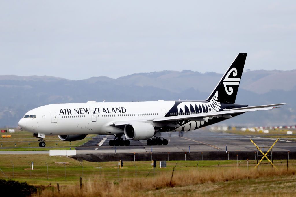 AUCKLAND, NEW ZEALAND - MARCH 16: An Air New Zealand plane is seen at Auckland Airport on March 16, 2020 in Auckland, New Zealand. Air New Zealand has announced it will reduce its international capacity by 85 per cent as a result of the current coronavirus pandemic and its impact on travel demand. The airline is suspending flights between Auckland and Chicago, San Francisco, Houston, Buenos Aires, Vancouver, Tokyo Narita, Honolulu, Denpasar and Taipei from 30 March to 30 June. It is also suspending its Lond