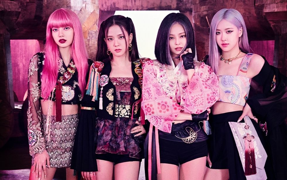 Blackpink wearing Danha-designed hanboks in the record-breaking ‘How You Like That’ music video (Photo: YG Entertainment)