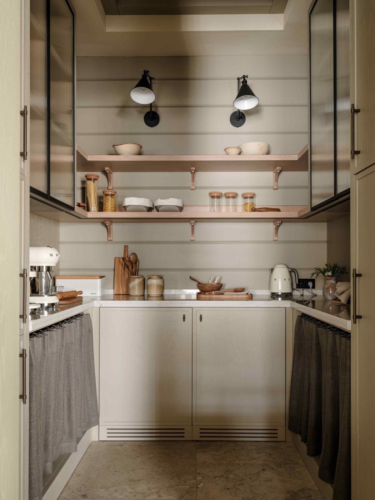 The secondary kitchen area