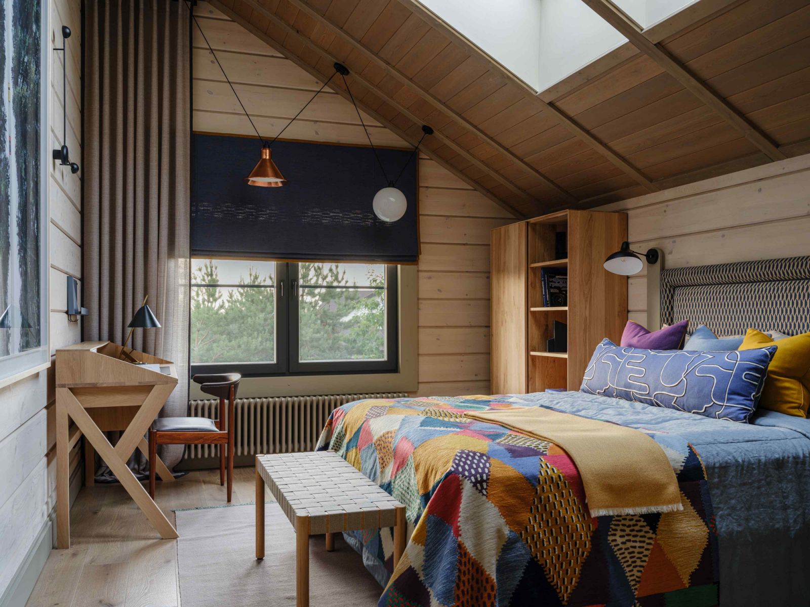 Colours become bolder and more attention is given to detail in the sleeping quarters