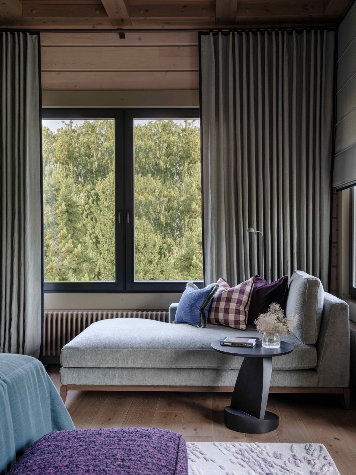 The master suite overlooks the back garden