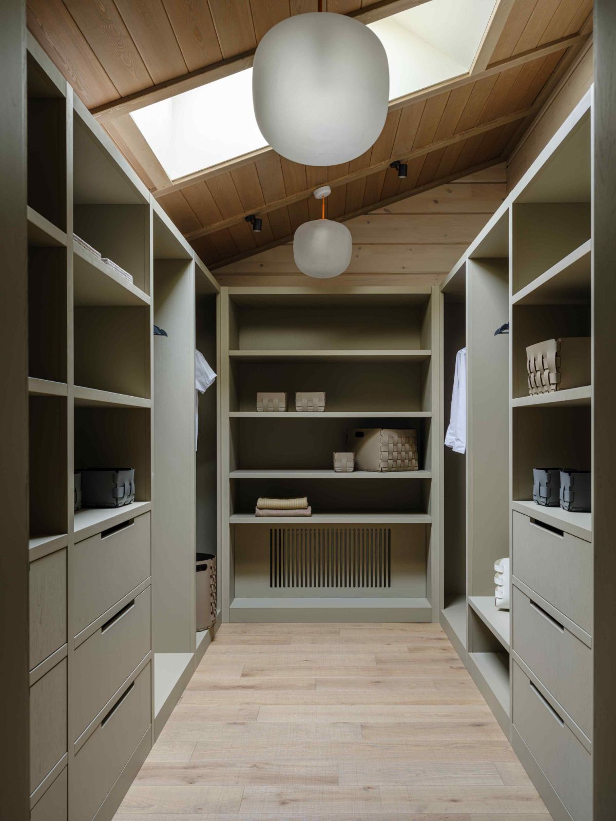 The shared wardrobe with plenty of storage space