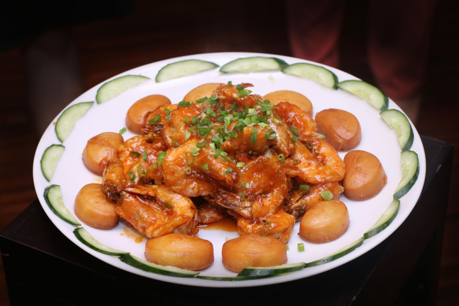 man tao and prawns