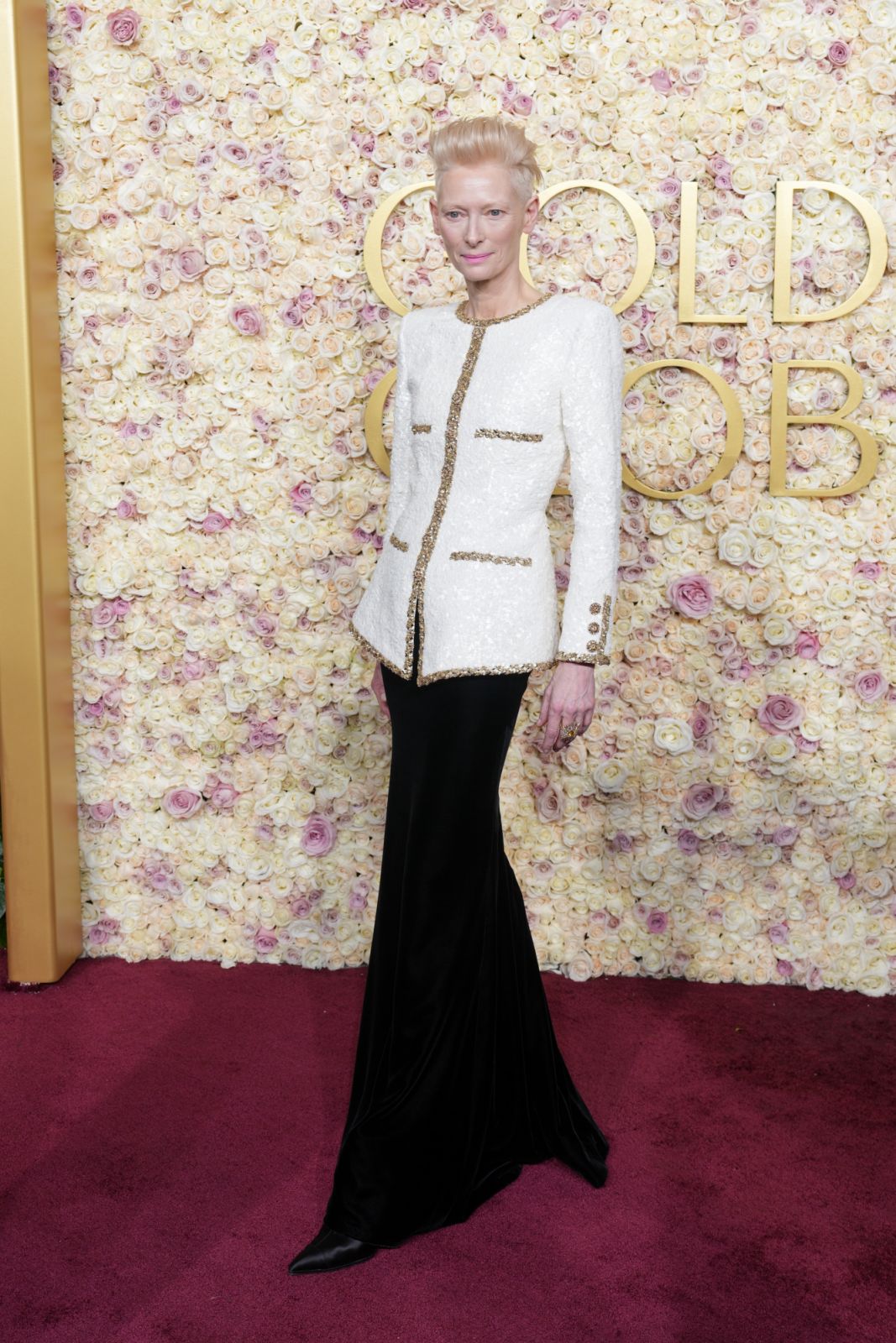 Tilda Swinton during the 82nd Annual Golden Globes held at The Beverly Hilton on January 05, 2025 in Beverly Hills, California. (Photo by John Nacion/GG2025/Penske Media via Getty Images)