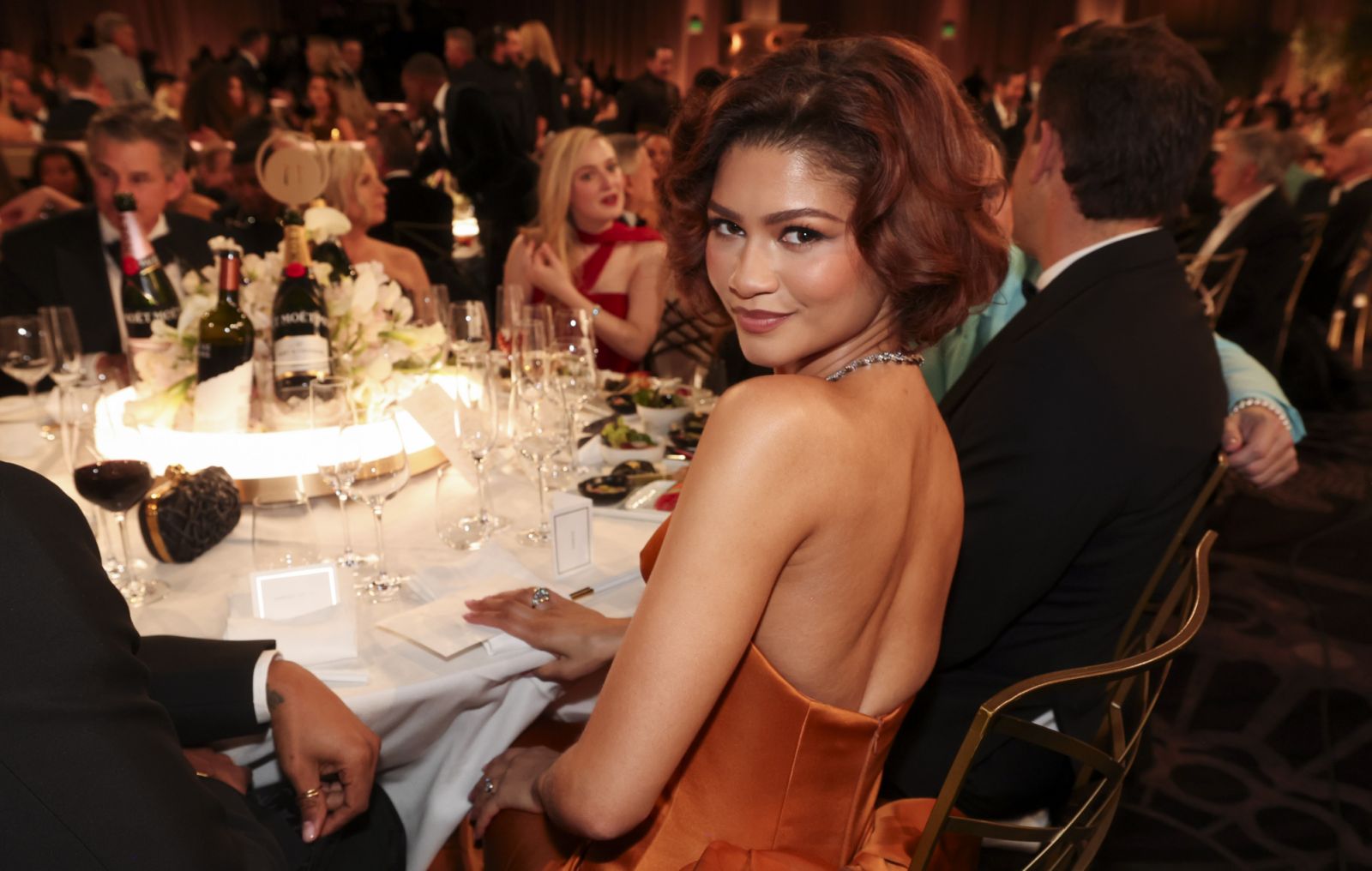 Zendaya during the 82nd Annual Golden Globes held at The Beverly Hilton on January 05, 2025 in Beverly Hills, California. (Photo by Christopher Polk/GG2025/Penske Media via Getty Images)