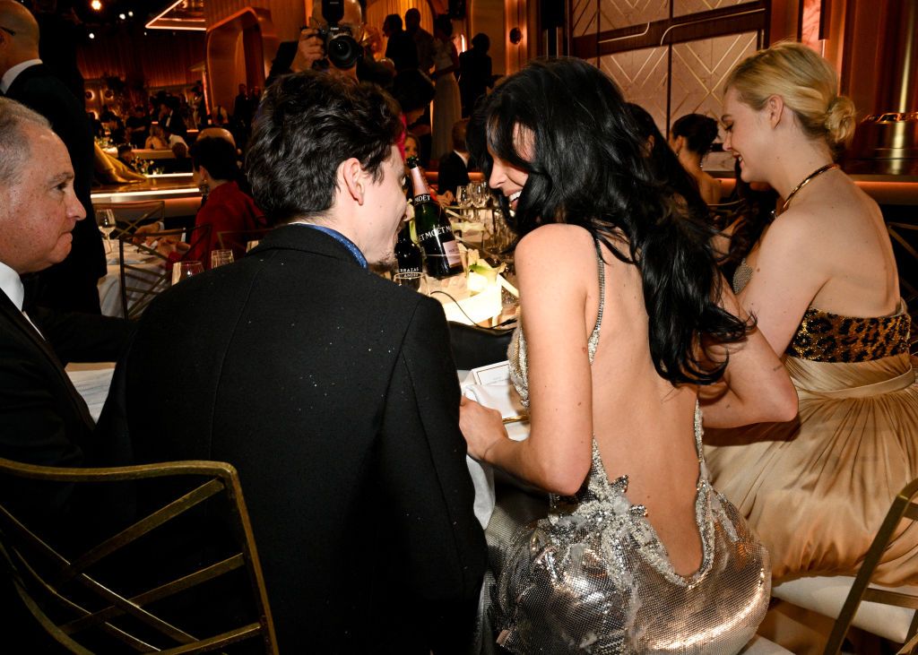 Timothée Chalamet, Kylie Jenner during the 82nd Annual Golden Globes held at The Beverly Hilton on January 05, 2025 in Beverly Hills, California. (Photo by Michael Buckner/GG2025/Penske Media via Getty Images)