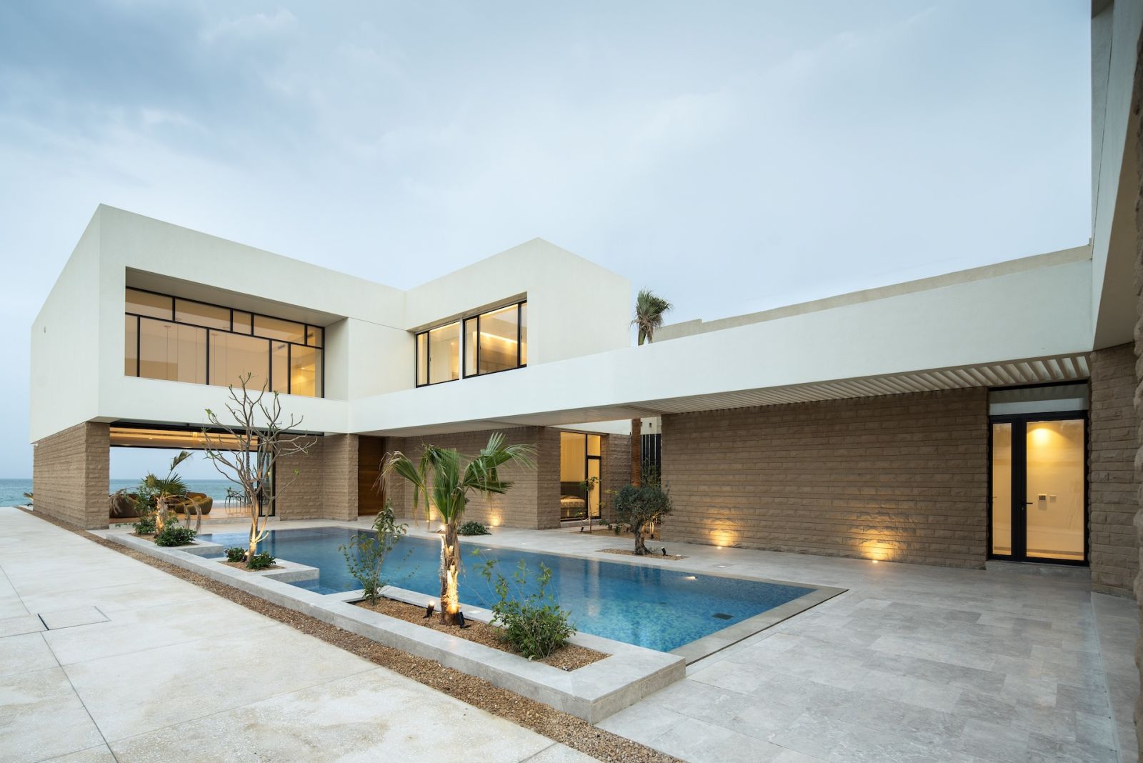 One of the pools on the property, creating a microclimate that the family enjoys