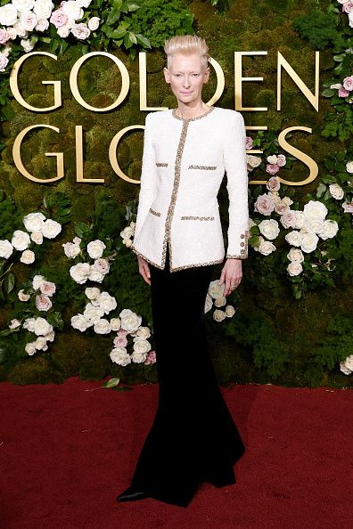 BEVERLY HILLS, CALIFORNIA - JANUARY 05: Tilda Swinton attends the 2025 Golden Globe Awards at The Beverly Hilton on January 05, 2025 in Beverly Hills, California. (Photo by Taylor Hill/FilmMagic)