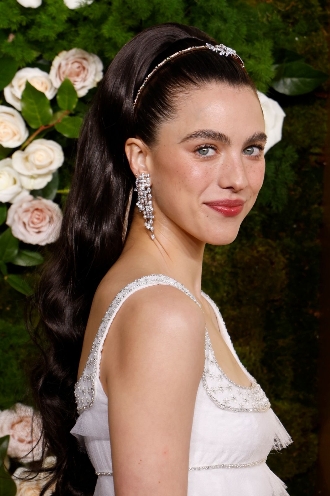 BEVERLY HILLS, CALIFORNIA - JANUARY 05: Margaret Qualley attends the 2025 Golden Globe Awards at The Beverly Hilton on January 05, 2025 in Beverly Hills, California. (Photo by Taylor Hill/FilmMagic)